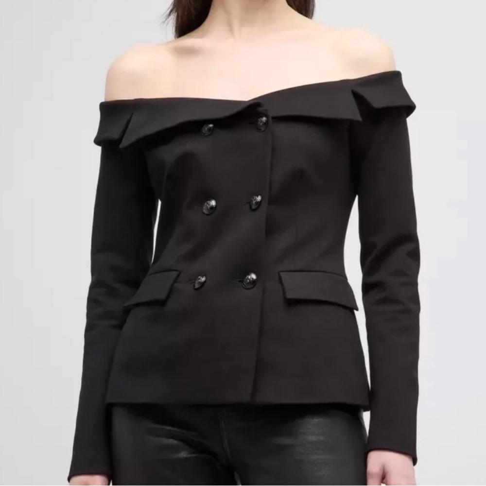 NWT L'AGENCE Off Shoulder Structured Button Up Blazer Top - Picture 13 of 16